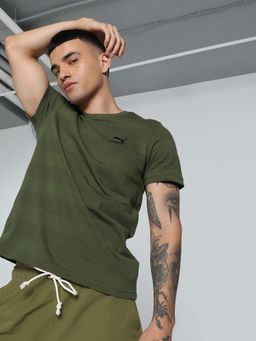 Puma - Jacquard Crew Neck Mens Green T-Shirt