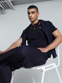 Puma - Contrast Tipping Mens Blue Polo T-Shirt