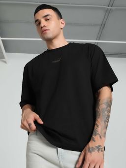 Puma - Ess Elevated Logo Boxy Mens Black T-Shirt