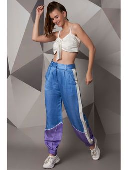 Wendell Rodricks - Sky Blue Satin Linen Jogger Pant