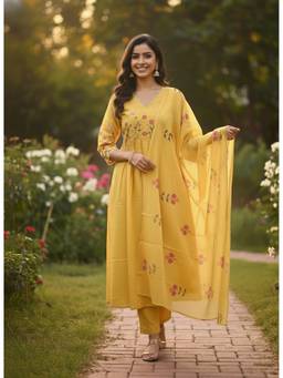 GOPIPREM - Pure Cotton Kurta And Pants With Dupatta