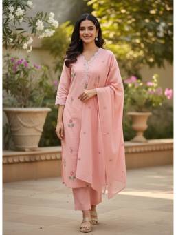 GOPIPREM - Pure Cotton Kurta And Pants With Dupatta