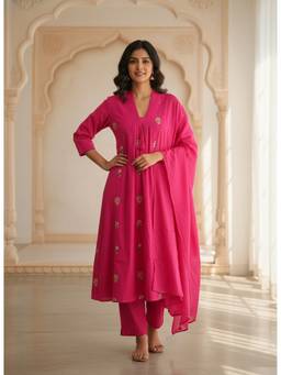 GOPIPREM - Pure Cotton Kurta And Pants With Dupatta