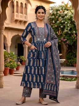 GOPIPREM - Pure Cotton Kurta And Pants With Dupatta