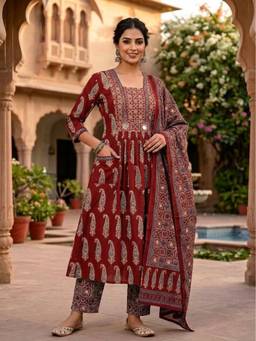 GOPIPREM - Pure Cotton Kurta And Pants With Dupatta