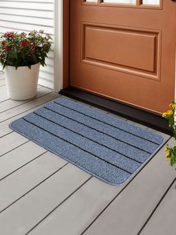Saral Home - Polypropylene Striped Bathmat (Turq, 45 x 60 cm, Blue)