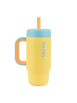 House of Quirk - Happy Lemonade Kids Tumbler With Handle & Lid Eakproof Hot & Cold Travel Mug