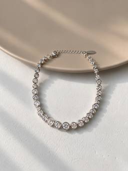 Axora Life - Women 925 Sterling Silver Round Zircon Tennis Bracelet