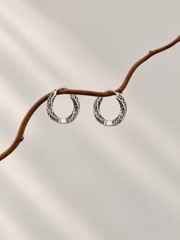 Axora Life - 925 Sterling Silver Ear Half Hoops - Silver