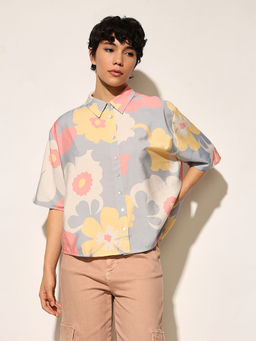 ONLY - Multi-Color Oversized Floral Printed Shirt