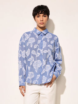 ONLY - Blue Floral Print Shirt