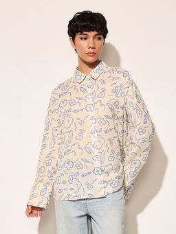 ONLY - Off White Floral Print Shirt