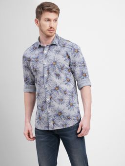 Jack & Jones - Blue Sunflower Print Full Sleeves Shirt