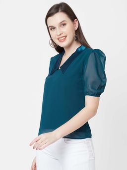 MISH - Teal Colour Regular Fit Top