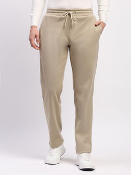 Global Republic - Men Polyester Solid Regular Fit Lower Beige Trackpant