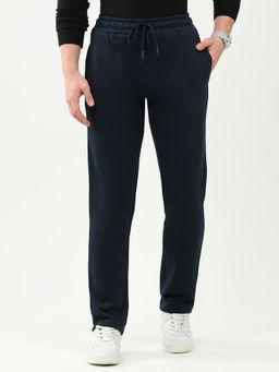 Global Republic - Men Cotton Melange Regular Fit Lower Navy Blue Trackpant