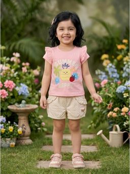 Nottie Planet - Girls Printed Top and Shorts Pink