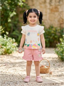 Nottie Planet - Girls Printed Top and Shorts Pink