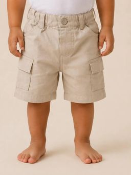 Bloom Up - Beige Cargo Shorts for Boys