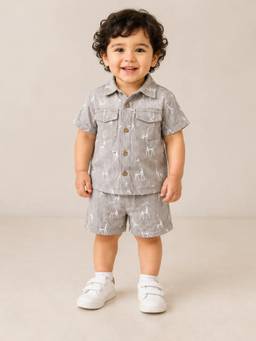 Bloom Up - Kids Grass Grey Co-ord Set
