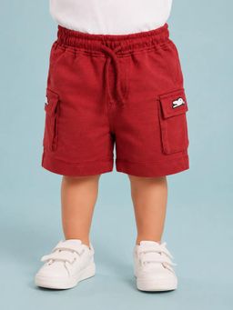 Bloom Up - Red Cargo Shorts for Boys