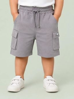 Bloom Up - Light Grey Cargo Shorts for Boys