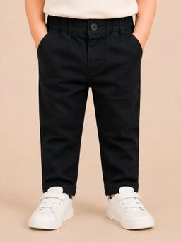 Bloom Up - Black Cotton Trousers for Boys