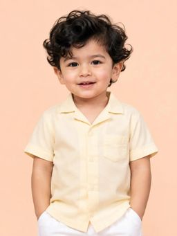 Bloom Up - Butter Yellow Half Sleeve Shirt for Boys