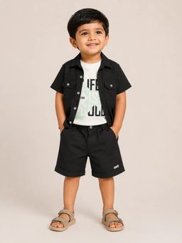 Bloom Up - Black 3-Piece Co-Ord Set for Boys