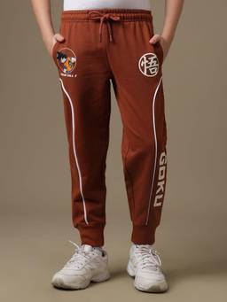 Kidsville - Dragon Ball Z Graphic Printed Boys Goku Brown Track Pants Jogger