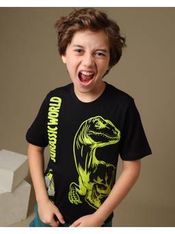 Kidsville - Jurassic World Neon Dinosaur Graphic Glow in the Dark T-Shirt