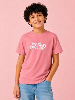 Bloom Up - Pink You On Point Tip? Graphic Half Sleeve T-Shirt for Boys