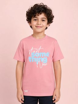 Bloom Up - Pink Graphic Printed T-Shirt for Boys