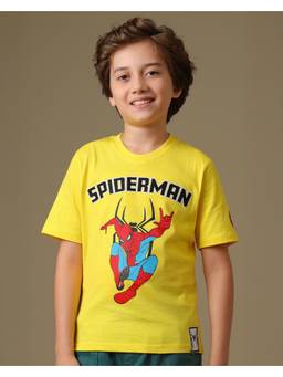 Kidsville - Marvel Spider-Man Embroidered Graphic Boys Regular Fit T-Shirt