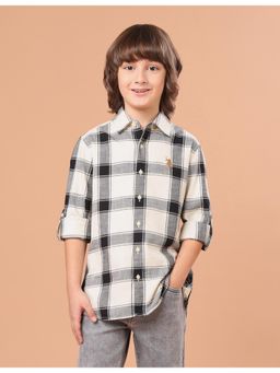 U.S. POLO ASSN. - Kids Boys Tartan Checked Regular Fit Shirt