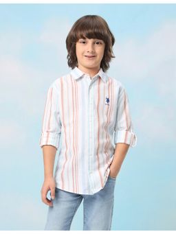 U.S. POLO ASSN. - Kids Boys Vertical Striped Regular Shirt