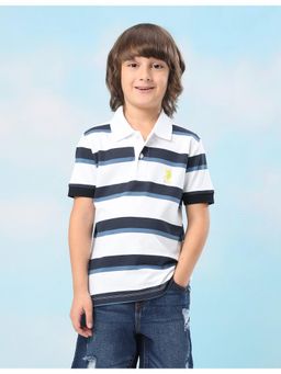U.S. POLO ASSN. - Kids Boys Horizontal Striped Regular Fit Polo Shirt