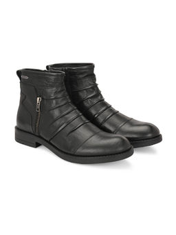 Delize - Men Textured Casual Biker Boots