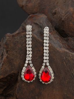 E2O - Silver Plated Diamond Crafted Contemporary Drop Earring