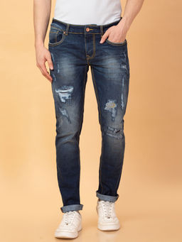 Being Human - Dark Blue Slim Fit Denims For Men By Being Human Clothing