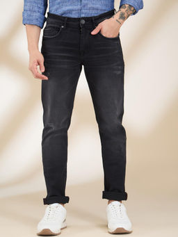 Being Human - Men Black Casual Blended Slim Jeans