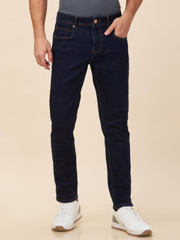 Being Human - Men Navy Blue Casual Blended Slim Jeans