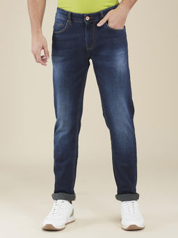 Being Human - Men Navy Blue Casual Cotton Slim Jeans