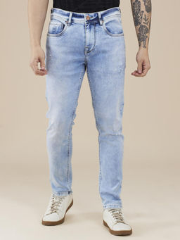 Being Human - Men Blue Casual Cotton Slim Jeans