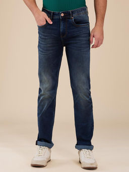 Being Human - Men Navy Blue Casual Blended Regular Jeans