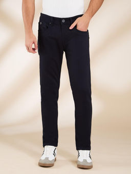 Being Human - Men Navy Blue Casual Blended Slim Jeans