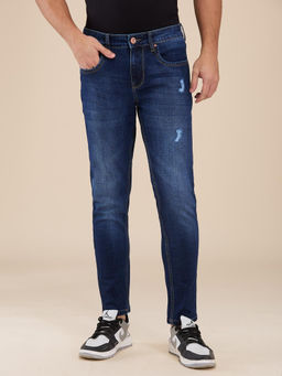 Being Human - Blue Cropped Fit Denims For Men By Being Human Clothing