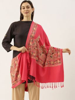 Pashmoda - Women Pink Aari Embroidery Stole