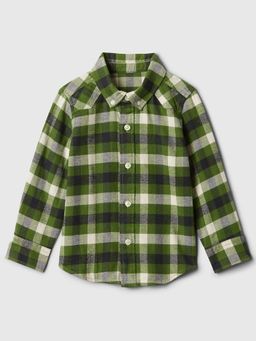 GAP - Unisex Green Checks Button-Down Collar Shirt