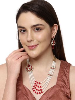 Anika's Creations - Anika's Creation Designer Pearl Necklace Set For Woman